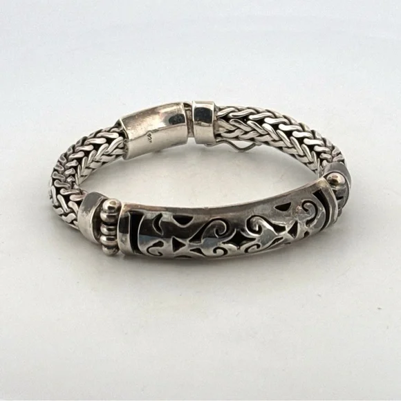 Artisan Handmade Sterling Silver Braided Bracelet 72.7g - Picture 4 of 10